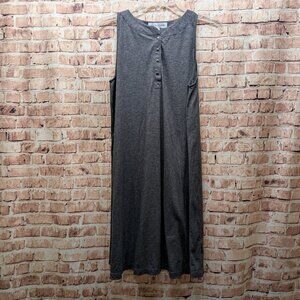 Grace + Karma Gray Sleeveless Button-Front Dress Size Med